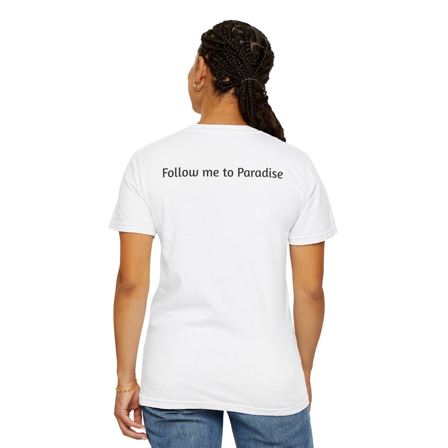 Adventure-Ready Unisex T-Shirt - 'Follow me to Paradise' Ski Design