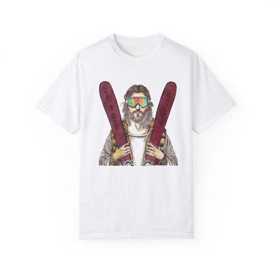 Adventure-Ready Unisex T-Shirt - 'Follow me to Paradise' Ski Design