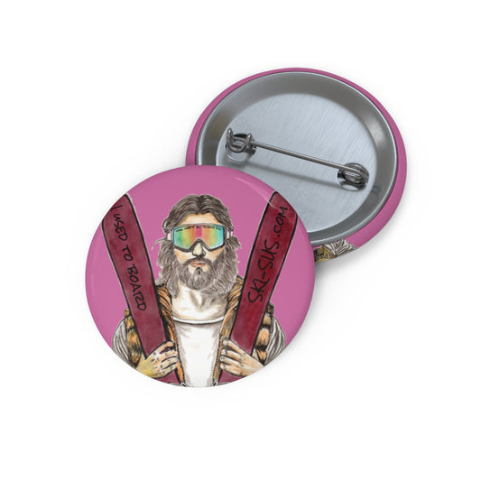 Custom Ski-Themed Pin Button - Fun Funny Religious Humor